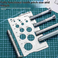 Skru Thread Pitch Gauge Ruler mengukur alat Bolt Nut Metric Machining Threads Screw Cutting Gauge An