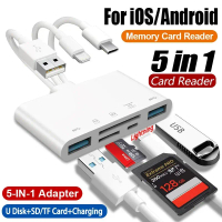 5 In 1 Card Reader Type C USB OTG Memory SD Card Reader Adapter Converter for IOS Supports SD Micro 