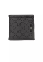 GUCCI Gucci Men's Signature Bifold Wallet With Coin Compartment Black 150413