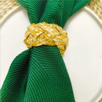 Wheat Straw Woven Napkin Ring,Handmade Braided Grass Napkin Ring,Farmhouse Serviette Buckle Holder For Xmas,Daily Use