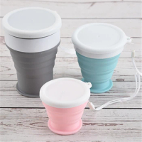 150pcs/Lot Silicone Collapsible Cup Folding Mug Coffee Tumbler 200ml/6oz 350ml/12oz Telescopic BPA-Free Packed In Color Box