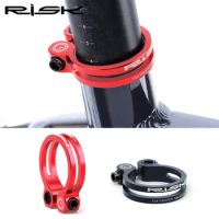 Risk MTB Road Bike Seat Post Clamp, Quick Release Seatpost Clamp, 31.8mm 34.9mm,with Titanium Alloy Hollow Design Bolts, Parts