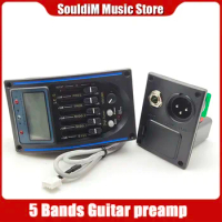 5 Bands LC-5 Guitar Pickup for Acoustic Guitarra Preamp EQ Equalizer with Digital Tuner Pegar Instrumentos Guitar Parts
