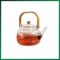 One Two Cups Teko Teh Pitcher Japanese Style Tahan Panas Api Teapot 800ml - Gagang Kayu & Saringan L