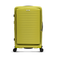 【ELLE】 ELLE Travel 波紋系列-26吋高質感前開式擴充行李箱 防盜防爆拉鍊旅行箱 (青檸綠) EL3128026-83