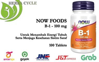 Now Foods B-1 100mg 100 Tab Bantu Produksi Energi Tubuh Vitamin B-1