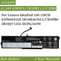 L17M3PB1 L17C3PB0 11.34V 45WH Laptop Battery For Lenovo IdeaPad 330-15ICH-81FK0041GE 5B10R46704 L17D3PB0 5B10Q71254 3ICP6/54/90