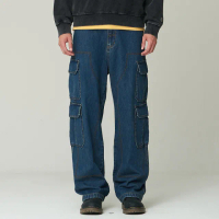 【Superdry】韓版 男款 牛仔褲 丹寧長褲 Carpenter Denim Pocket(靛藍)