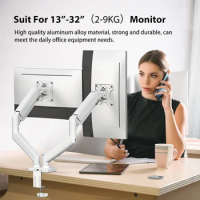 Bewiser Monitor Arm Dual Monitor Stand, Adjustable Spring Monitor Desk Mount For 17"-32" Inch 2-9kg Holds Max 19.8lbs