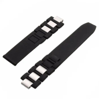 20mm Silicone Strap Watch Band For Chronoscaph Autoscaph 21 Band, Black