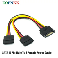 SATA 15 Pin Male To 2 Female Power Cable SATA Power Extension Cable For 15Pin Power Extension Interface Of SATA Interface
