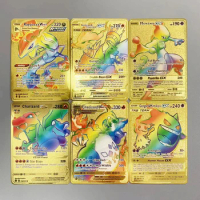 Newest Pokemon metal Cards English Golden 10000 Arceus Rainbow Vmax Koraidon Miraidon Vstar Pokemon Game Collection Alloy Card