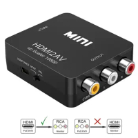 HDMI CVBS to HDMI Adapter MiniAV to HDMI Video Converter Box AV2HDMI RCA AV for HDTV TV PS3 PS4 PC DVD Xbox Projector