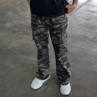 Quần dài CAMO ống loe túi hộp  brand MASS STUDIO chất liệu kaki jean dày dặn đứng form unisex