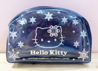 【震撼精品百貨】Hello Kitty 凱蒂貓~Hello Kitty日本SANRIO三麗鷗KITTY透明化妝包/筆袋-黑花黑*01064