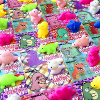 24 Packs Squishy Toy Gift Cards for Kids Kawaii Mochi to Squeeze with Cards Mochi Squishy Toy Stress