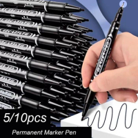 Double-Side Marker Pens Black Felt Tip Pens, Dual Tip Permanent Marker Pens, Brush &amp; Fine Tip Black Marker for Art Drawing