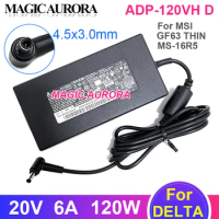 Genuine ADP-120VH D 120W Charger For DELTA 20V 6A 4.5x3.0mm Laptop Adapter For MSI GF63 Thin Series MS-16R5 Power Supply