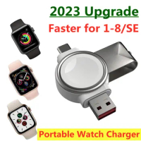 Smart Watch Charger USB A C Portable Magnetic Wireless Charger for Apple Watch Series 8 7 6 5 4 3 2 SE Charger for iWatch 5 4