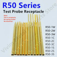 R50 Series PCB Test Probe Receptacle Pogo Pin Connect Socket R50-2S 1S 3S 1C 2C 3C 1W 2W 3W Spring Test Pin P50-B P50-B1 0.68mm