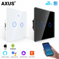 EU Smart Switches 1/2/3Gang Tuya Wifi Touch Light Switch Wall Sensor Switches Smart Life For Alexa Google Home 433RF Remote