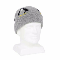 紐西蘭100%純羊毛帽*灰色(企鵝) 登山 保暖 男用 女用