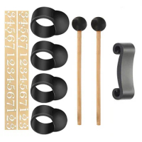 1 Set/9PCS Tongue Drum Finger Sleeve with Drum Mallet Note Stickers Mallet Holder