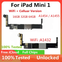 A1432 wifi VersionFor iPad Mini 1 A1454 A1455 Motherboard WiFi+Celluar Original Logic Board Unlocked Official With OS mainboard