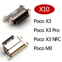 10pcs USB Jack Charging Socket Port Plug Dock Connector Repair Parts For Xiaomi Mi POCO X2 X3 Pro/X3 NFC/M2/M3/M2 Pro
