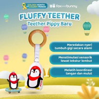 Foxandbunny - Fluffy Teether & Wooden Teether | Teether Bayi BPA Free | Teether Bayi Gigitan Bayi Te