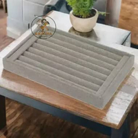 Tempat Display Perhiasan Nampan Cincin, Tempat Penyimpanan dan Pajangan Perhiasan Cincin 10 x 15 Abu