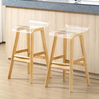 Solid Wood Bar Chair Bar Table And Chair Front Desk Chair High Stool Bar Stool Nordic Modern Simple Home Bar Stool