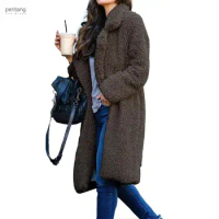 2024 Autumn Long Winter Coat Woman Faux Fur Coat Women Warm Ladies Fur Teddy Jacket Female Plush Teddy Coat Outwear