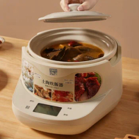 Electric Rice Cooker with 3L Ceramic Inner Pot Multi-functional Non-stick Coating-Free Cooker, Prevent Overflow Pot Reservation