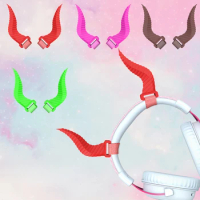 ECHOME Airpods Max Case Demon Horn Headphones Accessories Y2k Halloween Cute Ox Horn Headphones Head Beam Decoration Attachment
