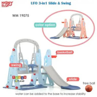 Perosotan Ayunan Murah Happy Play UFO Silde Swing Basketball Mainan Anak WM 19075 BLUE - Dus Bawaan