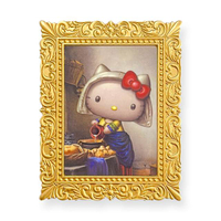 小禮堂 Hello Kitty x 維梅爾 倒牛奶的女僕 畫框造型磁鐵 (名畫系列)