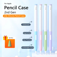 For Apple Pencil Case 2nd Generation Capacitive Magnetic Silicone Transparent Anti Drop Protective Cover Pen Tip Protector