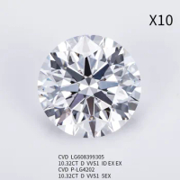 Messi Jewelry D VVS1 10.32CT lab grown diamond LG608399305 CVD IGI certificate Diamonds Stone