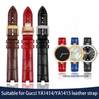 12mm14mm Leather Watch Strap Matching For Gucci YA14401 YA14501 Women's Series Bracelet GC Buckle Watch Accessories