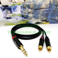 Kabel audio jack 1/4 stereo to 2 jack RCA L R