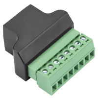 inagg Giắc cái RJ45 8P8C. Đột phá RJ45 Không hàn Cắm và chạy Bộ chuyển đổi khối đầu nối vít Đen Đầu 