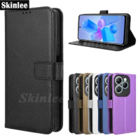 Skinlee For Infinix Hot 40 Pro Flip Wallet Case Magnetic Leather Card Bag Fall Prevention Cover For Infinix Hot 40 Shell