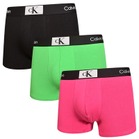Calvin Klein Cotton Stretch 1996 棉質合身四角/平口褲 CK內褲-綠、黑、桃 三入組