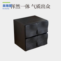 床頭櫃 床邊櫃 儲物櫃 實木櫃 邊櫃 中古風漣漪柜簡約模塊組合柜客廳實木餐邊柜胡桃色床頭柜斗柜 八折減免 特價出 可開發票【hua/18】