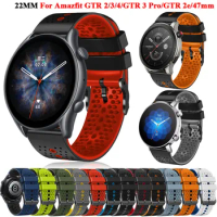 For Amazfit GTR 4 Smart Watch Strap 22mm Silicone Replacement Band ремешок Amazfit GTR4/3 Pro 47mm/GTR3 GTR2 2e Stratos Bracelet