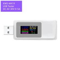 KWS-MX19 USB Voltmeter Ammeter DC 4V-30V 0-5A Power Monitor Indicator Bank Digital Capacity Wattmeter Voltage Meter 40% off
