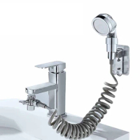 Handheld Toilet Bidet Sprayer Set Wall Bracket Hand Bidet Faucet For Bathroom External Pressurized Shower-Head Extendder Use