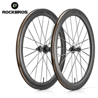 ROCKBROS Bike Wheelset T700 Carbon Wheels Disc-Brake Center lock Wheelset 55mm Depth30mm S&amp;S Ceramic Peilin 36T/54T Road Cycling