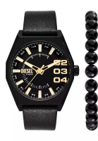 Diesel Diesel Men's Scraper Analog Watch ( DZ2210SET ) - Quartz, Black Case, Not Specified Dial, 22 MM Black Leather Band